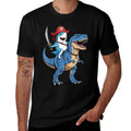 Shark Riding Dinosaur T Rex Pirate Funny Gifts For Boy Kids  Eco-friendly Material T-Shirt