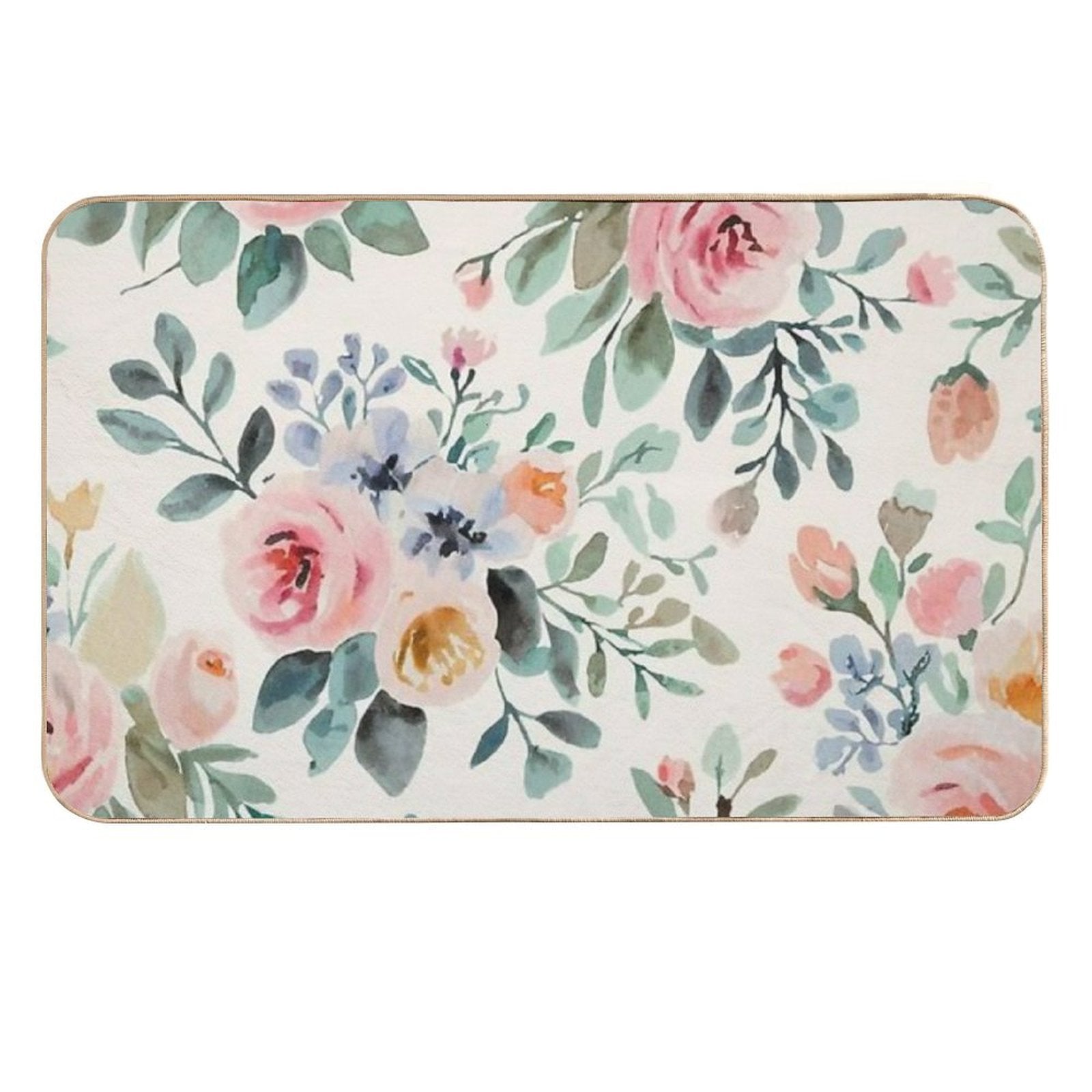 Cheerful Watercolor Buttercup Flowers  High-Traffic Bath Mat