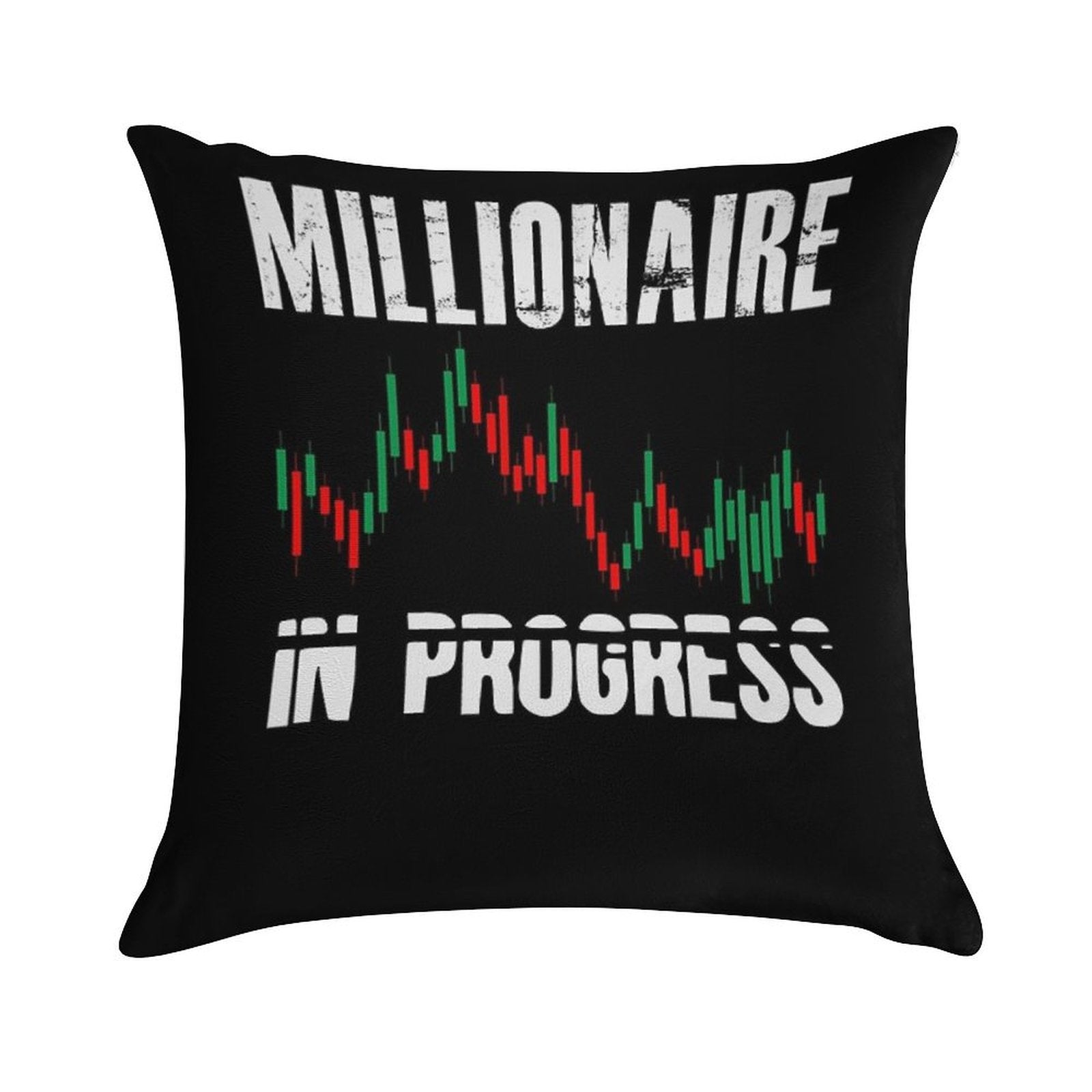Millionaire In Progress  Daytrader Trader Trading Soft Bedroom Essential Throw Pillow