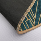Art Deco Glamour - Teal And Gold  Stain-Proof Bath Mat