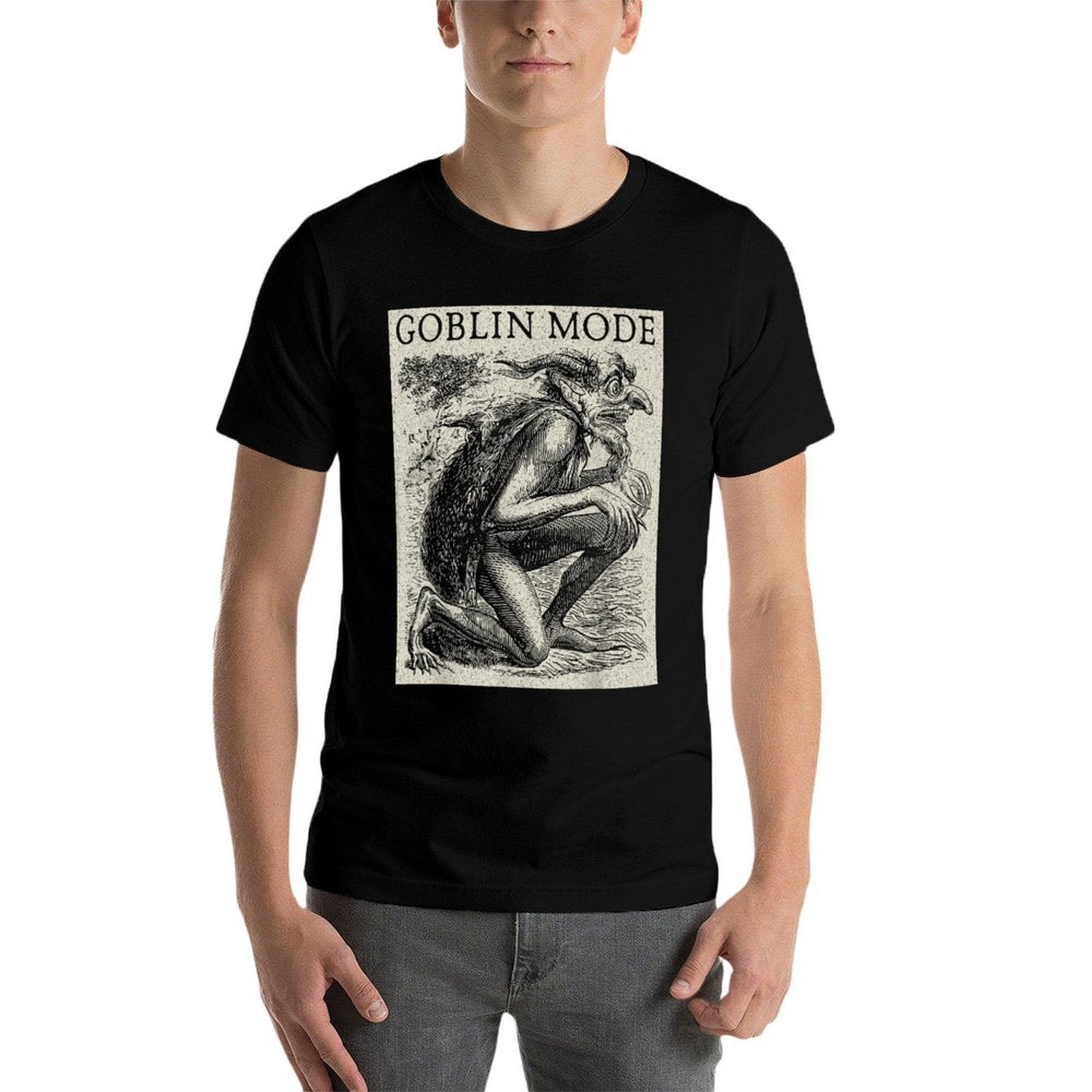 Goblin Mode Goblincore Vintage Aesthetic Funny Off Day Trend  Oversized Silhouette T-Shirt