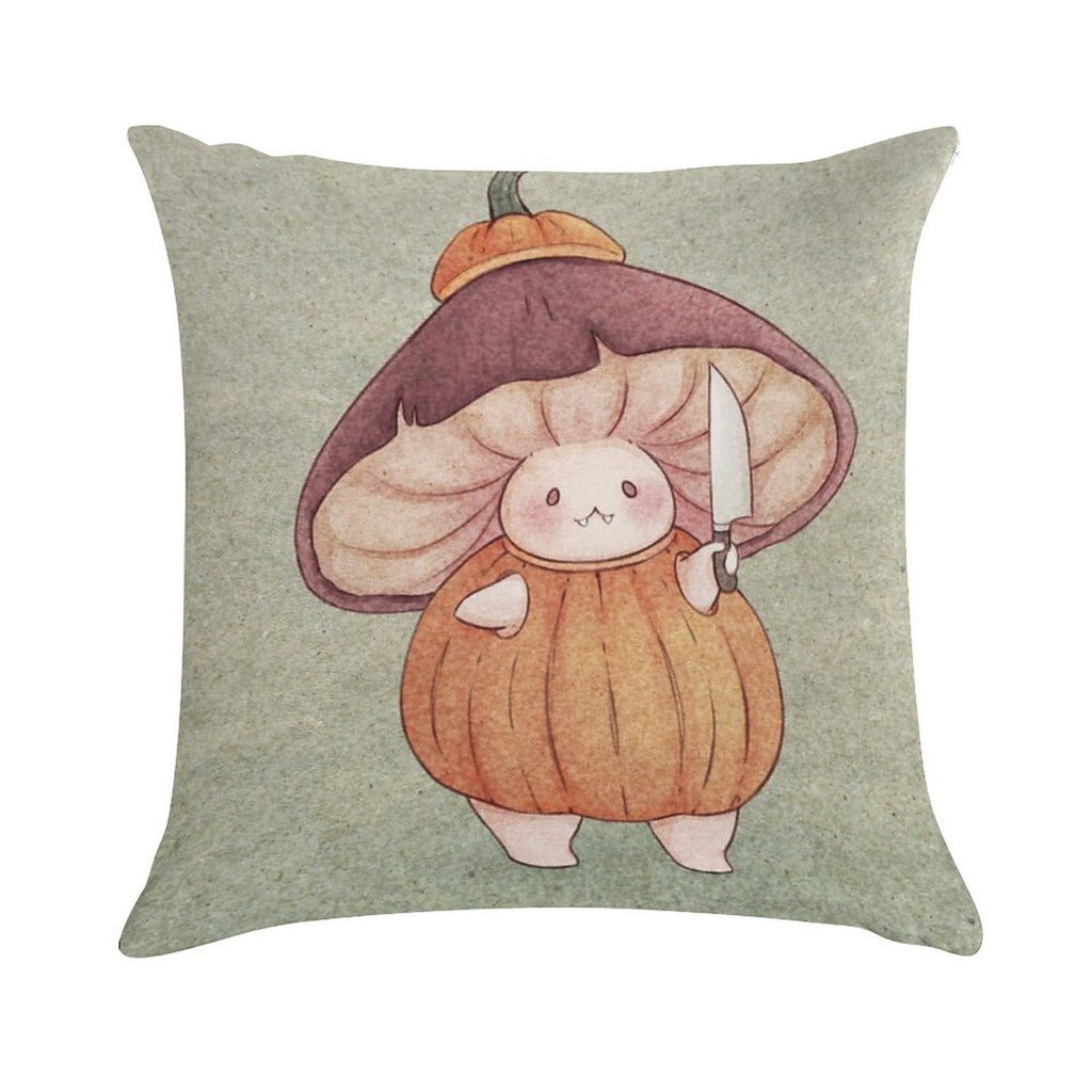 Pumpkin Halloween Mushroom Costume Soft Easy Maintenance Throw Pillow