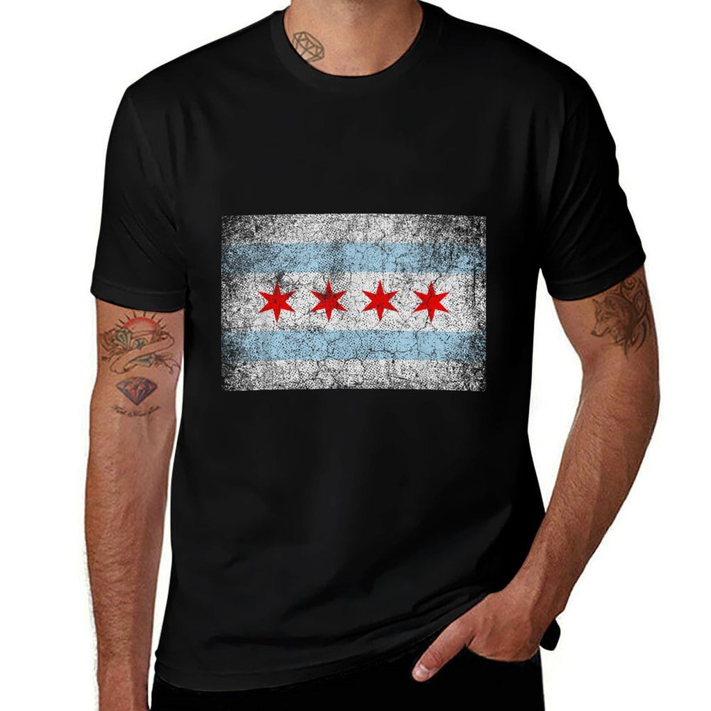 Chicago Distressed Vintage Style Pride Men Women  Stretchy T-Shirt