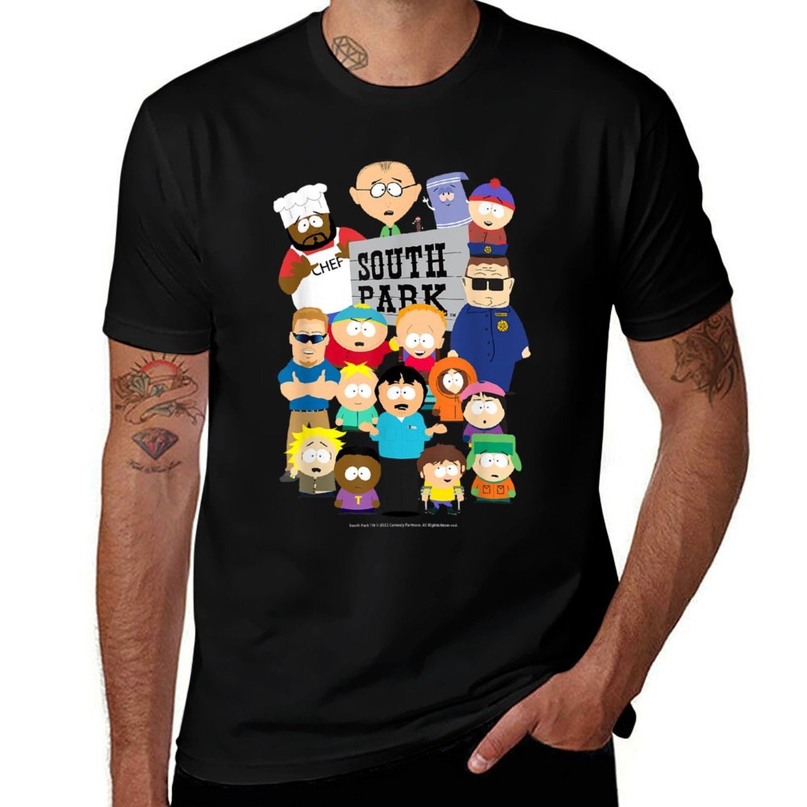South Park Cast  Ribbed Collar T-Shirt