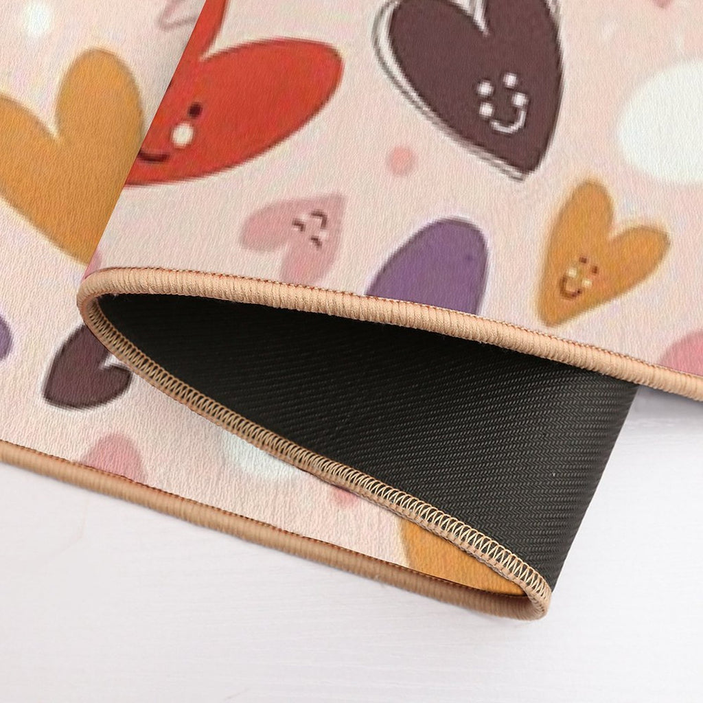 Cute Smiling Hearts Pattern  Fade-Resistant Bath Mat