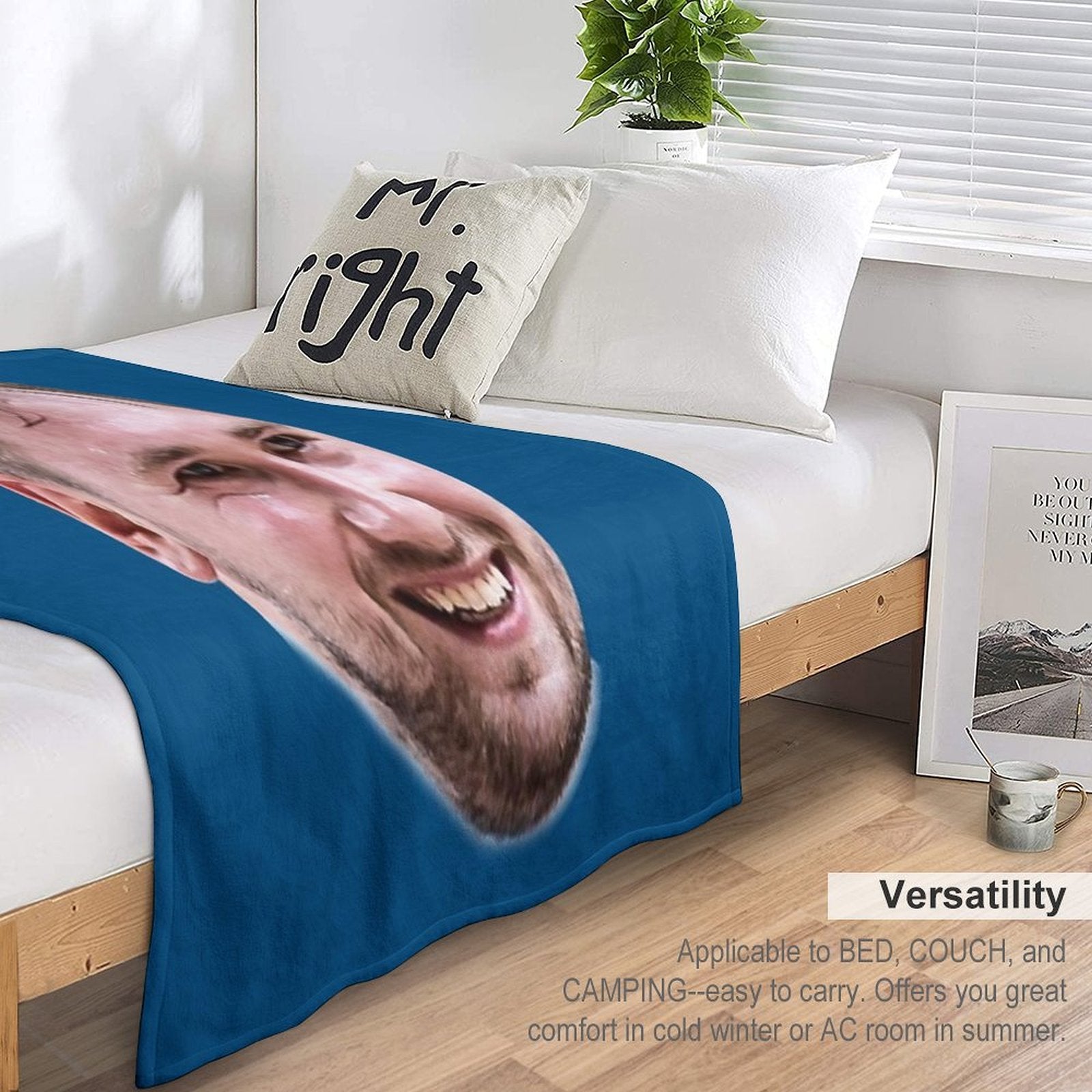 Luka Doncic Basketball Funny Face Shrink-resistant Throw Blanket