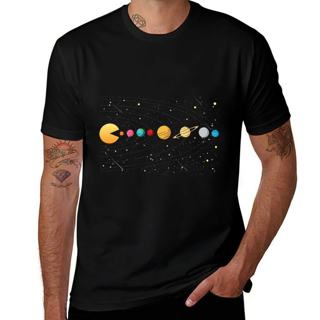 Funny Solar System - Astronauts Space Video Games  Trendy Pattern T-Shirt