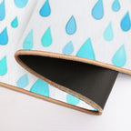 Blue Watercolor Drop Shades Art  Repositionable Bath Mat