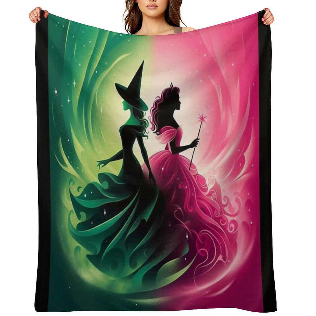 Elphaba & Glinda Wicked The Musical Defying Gravity Wrinkle-free Throw Blanket