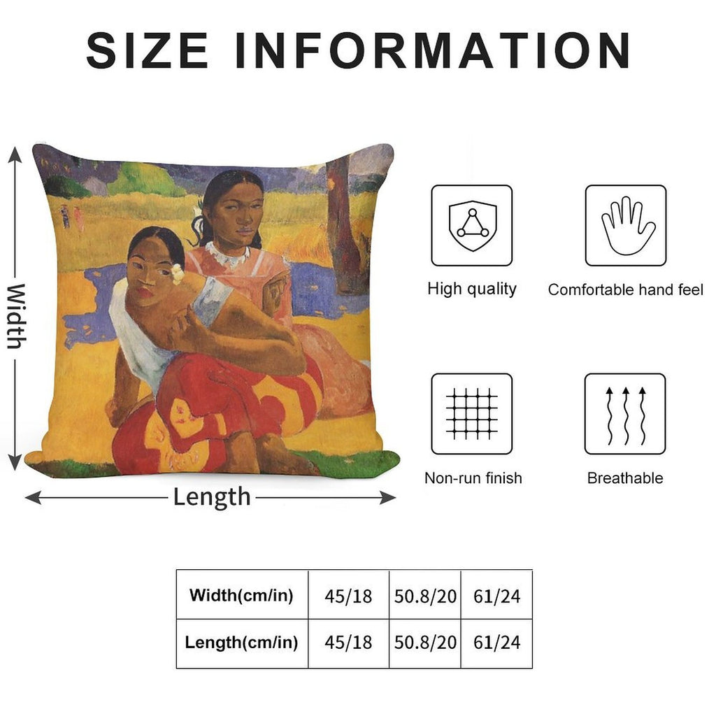 'Nafea Faa Ipoipo' - Paul Gauguin Soft Anti-Pilling Throw Pillow