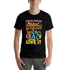 Strong Enough to Be Preschool Teacher Crazy Enough Love It  Ribbed Collar T-Shirt