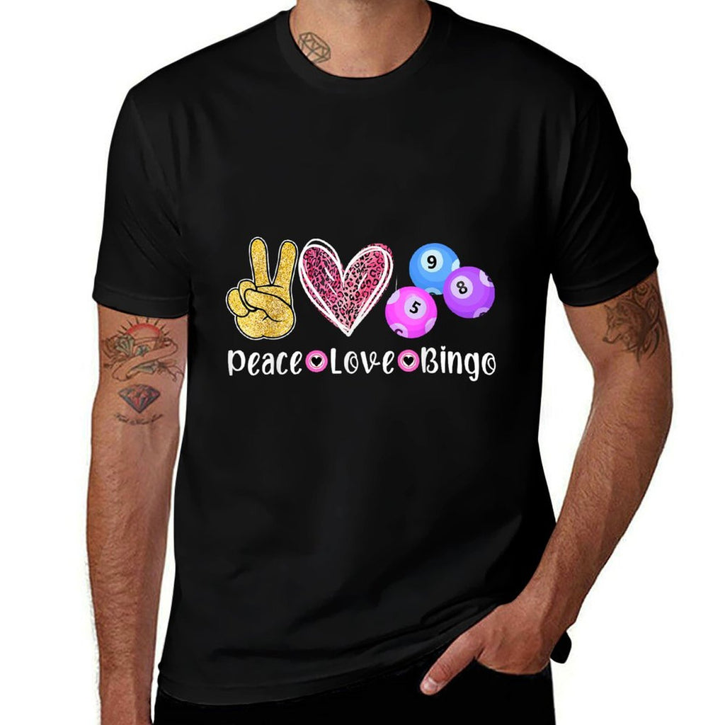 Peace Love Bingo Funny Bingo Lover  Slim-fit Cut T-Shirt