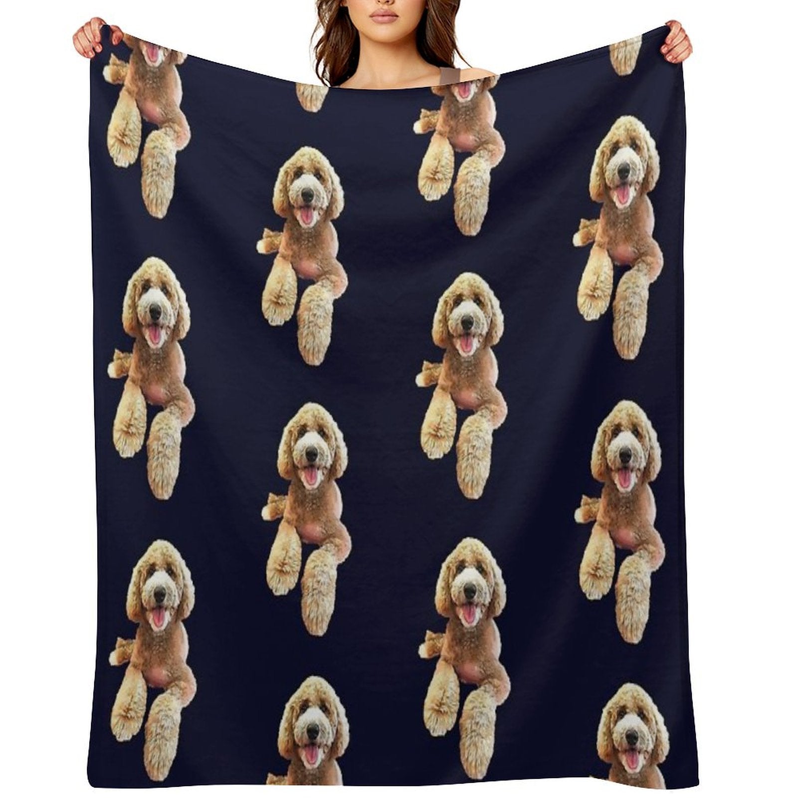 Labradoodle Cute Cartoon Dog Lightweight Throw Blanket