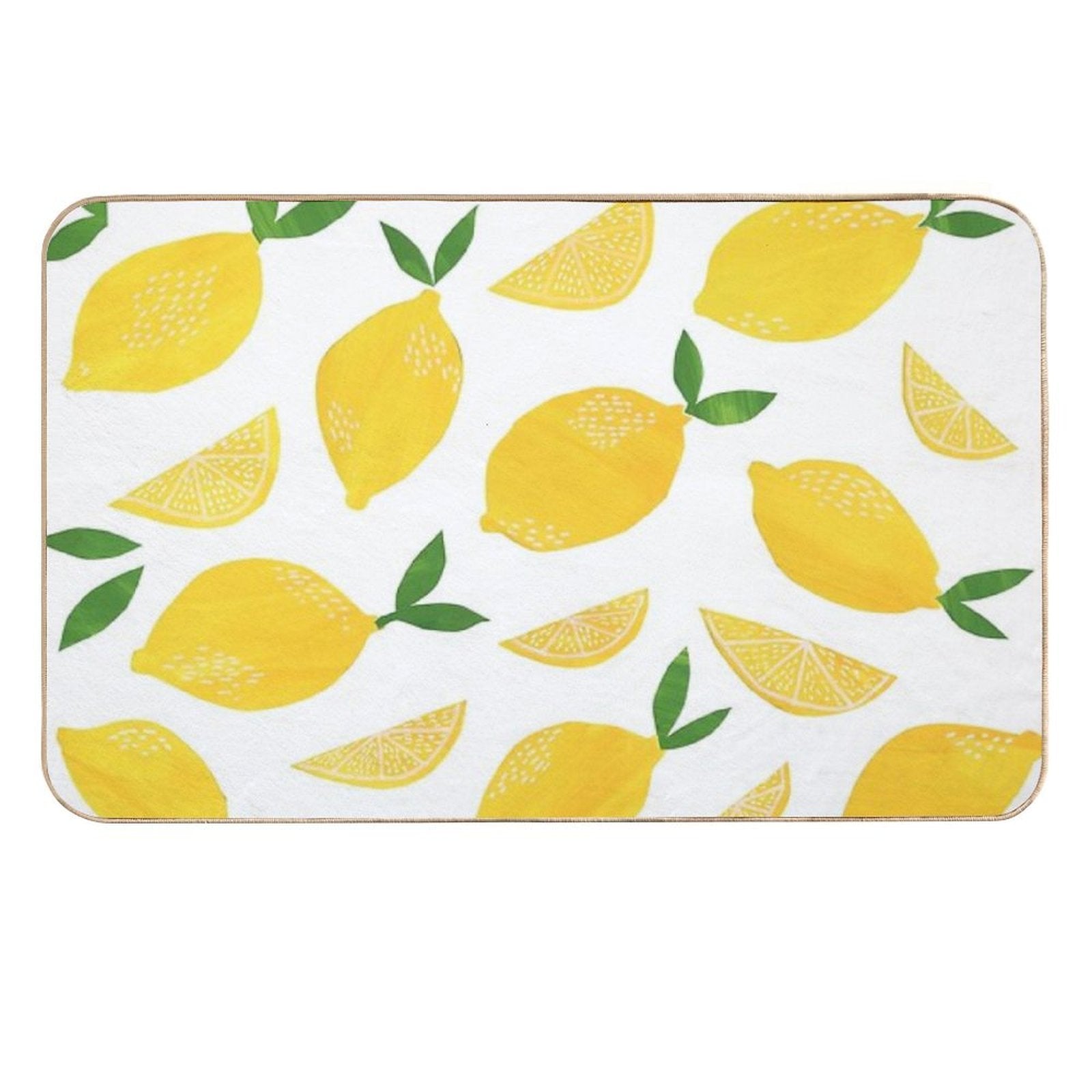 Cut + Paste Lemon Pattern  Easy To Clean Bath Mat