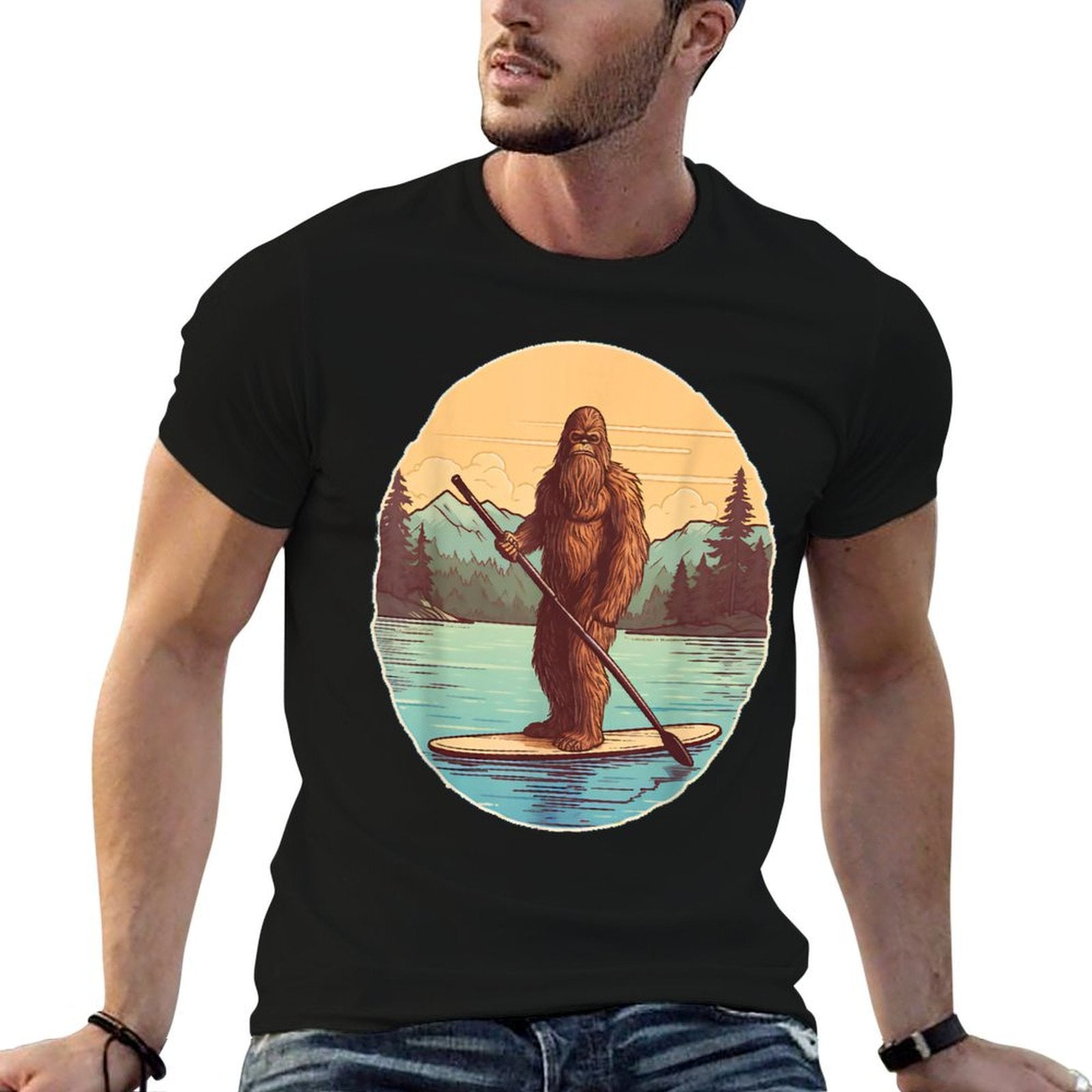 Funny Paddleboarding Bigfoot Paddleboard SUP Paddle Board  Soft T-Shirt