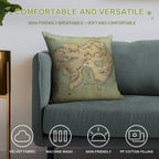 Peter Pan Neverland Map Soft Warmth Comfort Throw Pillow