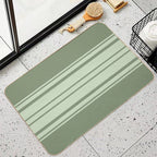 Simple Horizontal Stripes Design - Green  High-Traffic Bath Mat