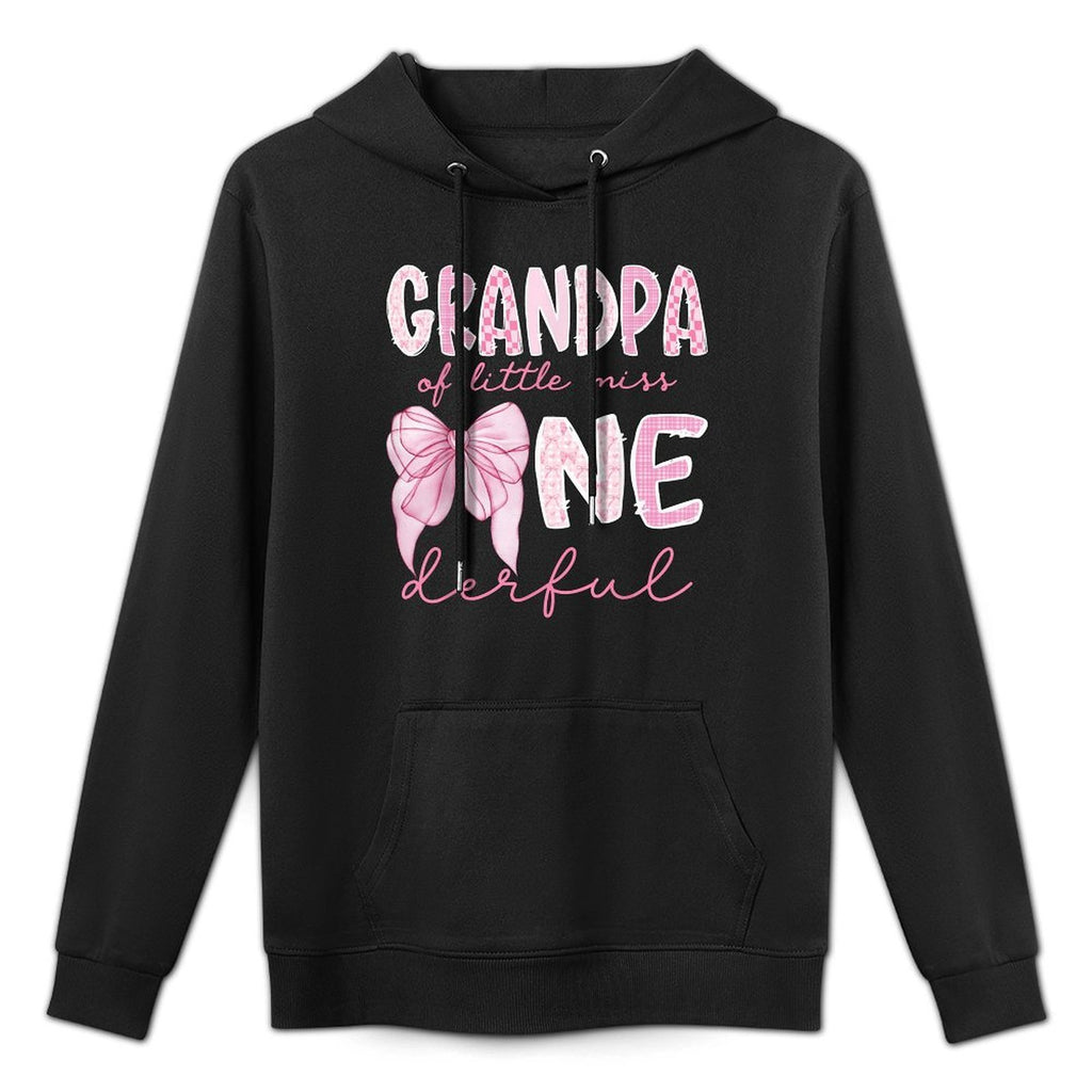 Grandpa of Little Miss Onederful 1St Birthday Girl Coquette Cotton-Polyester Blend Hoodie