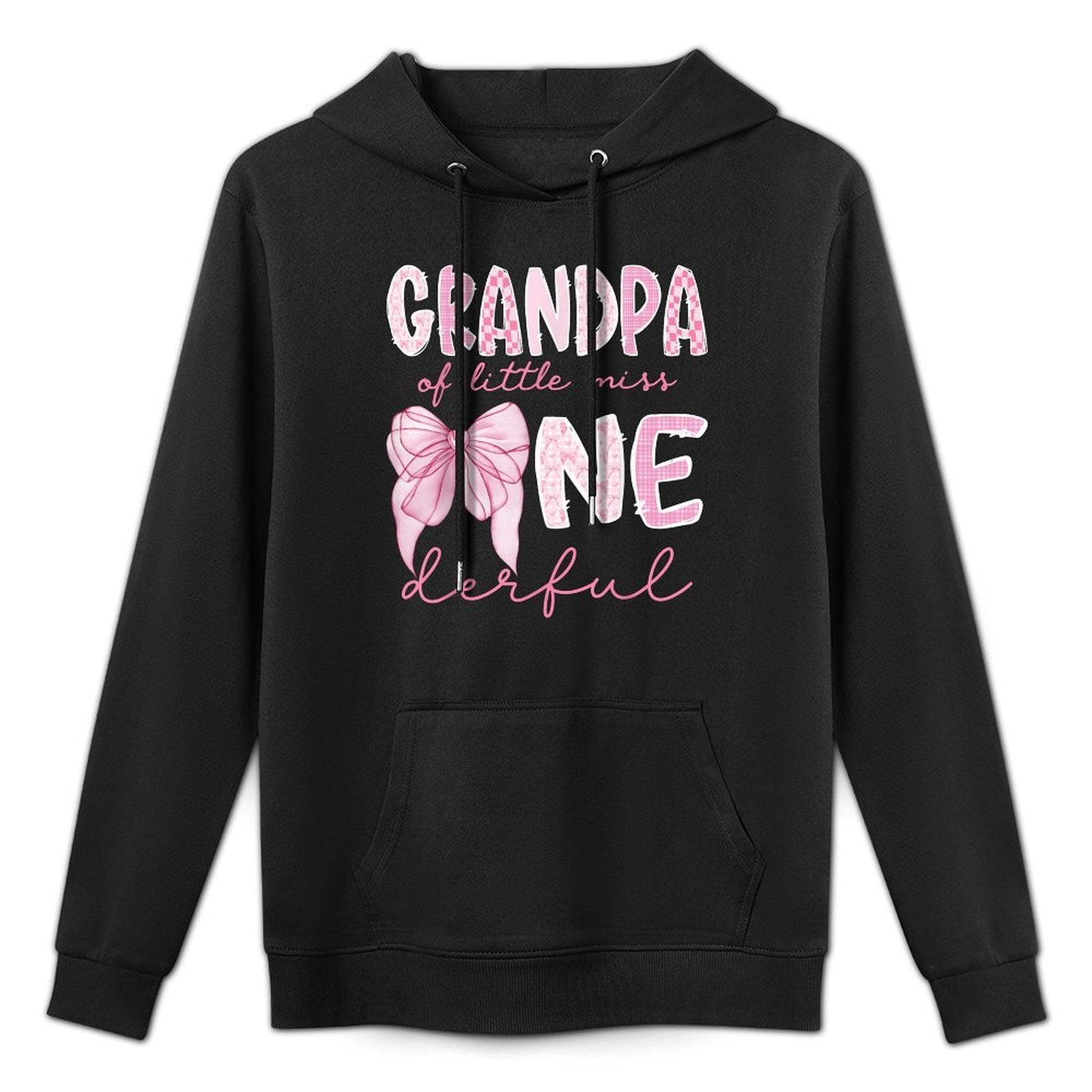 Grandpa of Little Miss Onederful 1St Birthday Girl Coquette Cotton-Polyester Blend Hoodie