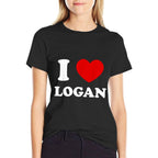 I Love Logan I Heart Logan Funny Logan  Polyester Blend T-Shirt