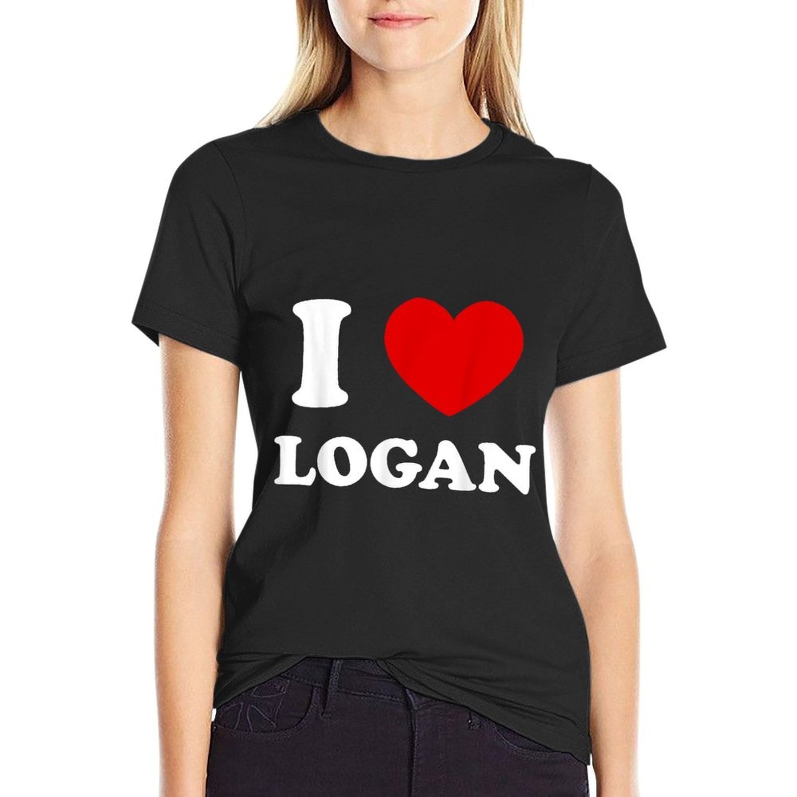 I Love Logan I Heart Logan Funny Logan  Polyester Blend T-Shirt