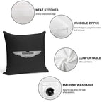 Aston Martin Logo on Carbon Background Soft Fade-Resistant Throw Pillow