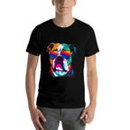 Funny Multicolor English Bulldog Face  Versatile T-Shirt
