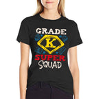 Grade K Super Squad Superhero Kindergarten Teacher Team Men Women Girls Kids  Breathable T-Shirt