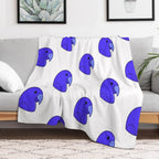 Blueberry As A Macaw (Head View) Shrink-resistant Throw Blanket