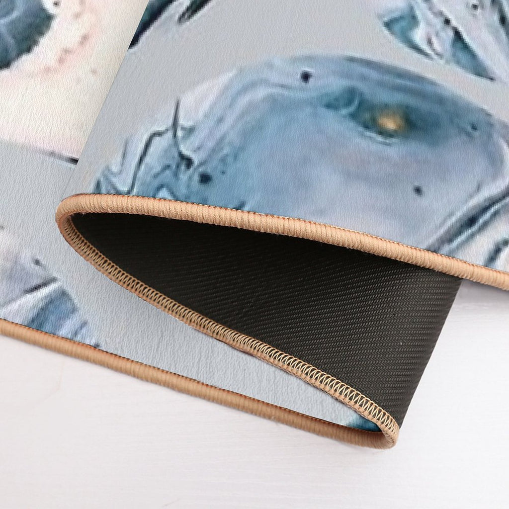 Unturned Stones, Abstract Marble Resin Art, Contemporary Agate Waves Pattern, Eclectic Boho Luxe Nature  Dirt-Trapping Bath Mat