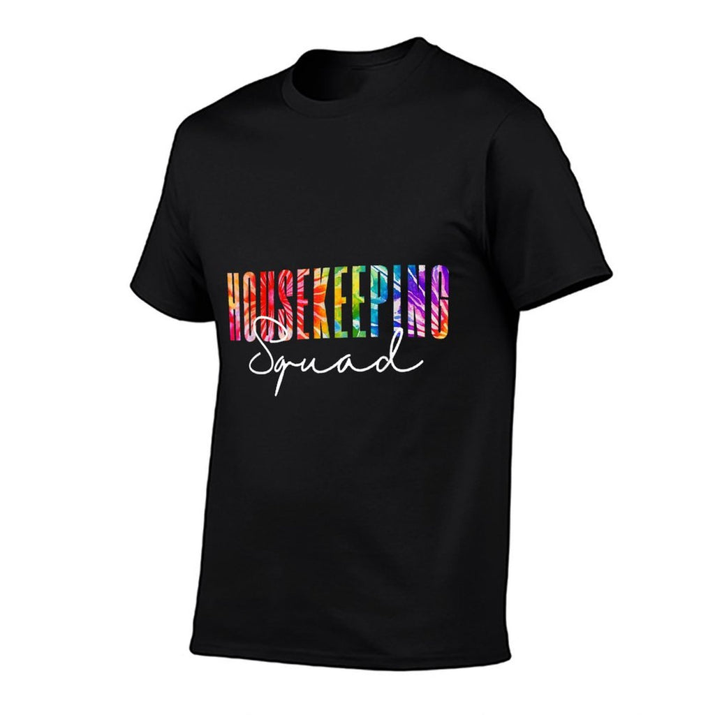 Housekeeping Squad Tie Dye Cleaning Staff School Janitor  Graphic-printed T-Shirt