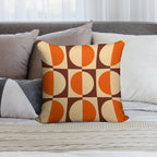 Retro Geometric Half Square And Circle Pattern 233 Soft High-Density Material Throw Pillow