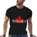 Sorrey Sorry Canadian Funny Apology With Red Maple Leaf Comfortable T-Shirt