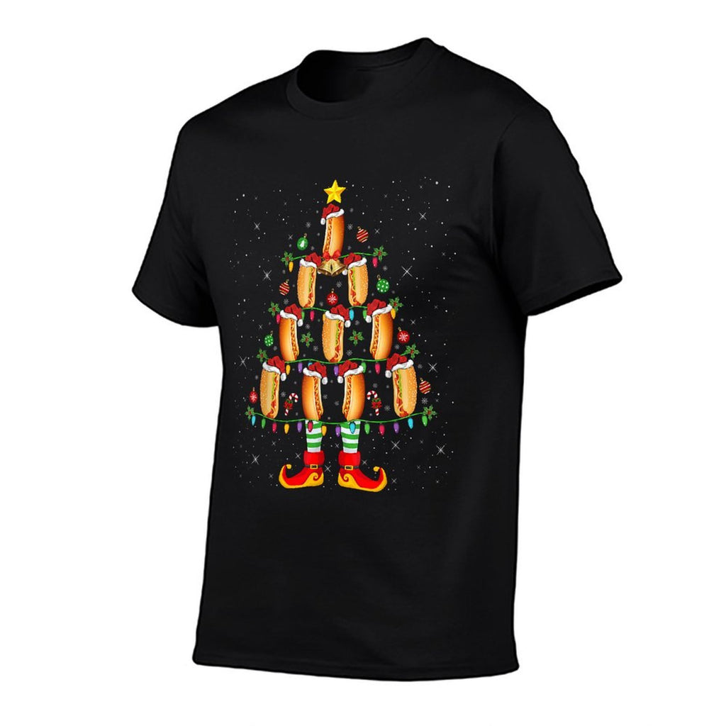 Hot Dog Lover Xmas Holiday Lighting Hot Dog Christmas Tree for Men Women Kids  Lightweight T-Shirt