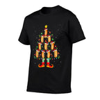 Hot Dog Lover Xmas Holiday Lighting Hot Dog Christmas Tree for Men Women Kids  Lightweight T-Shirt