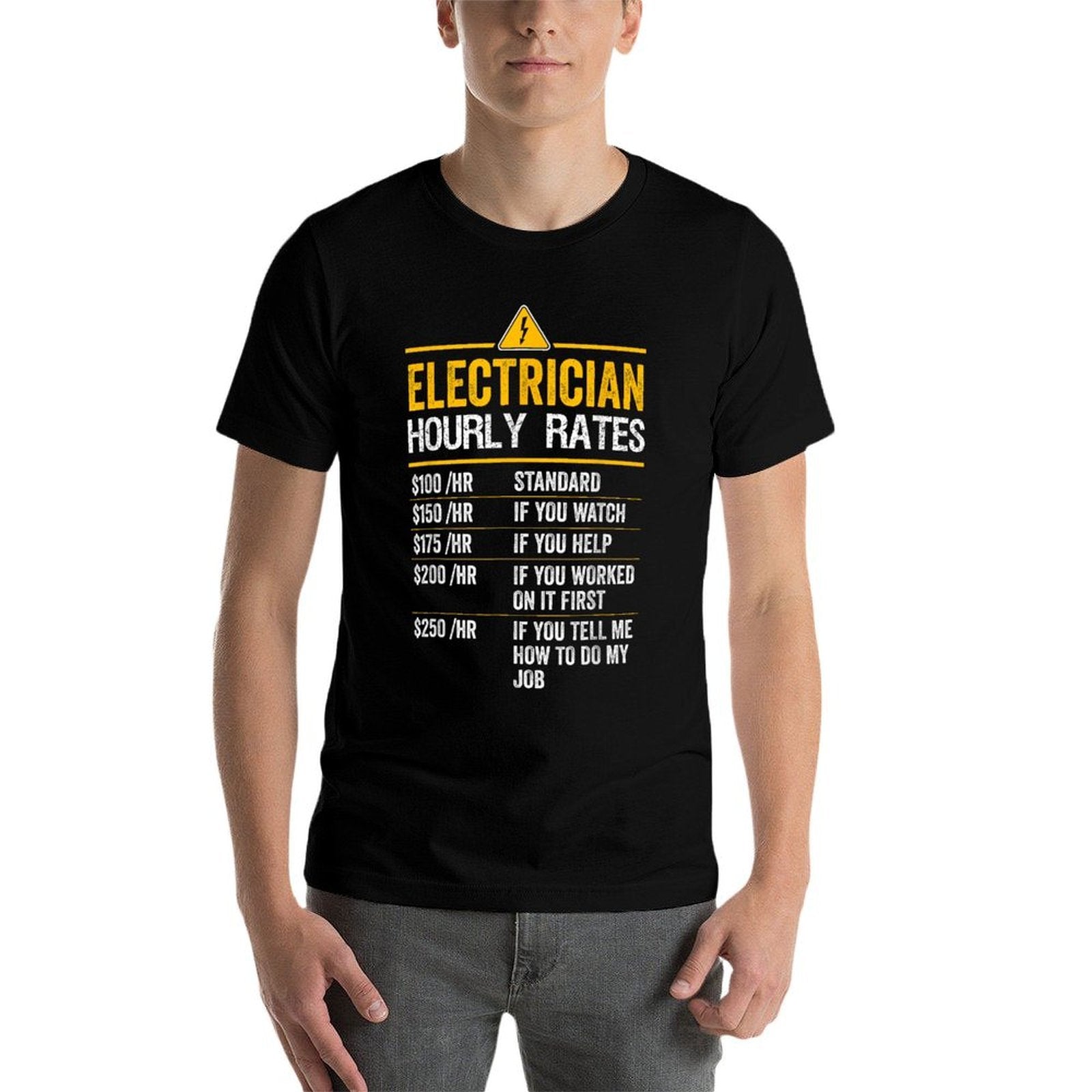 Funny Electrician Hourly Rates Lineman Labor Rates  Easy-care T-Shirt
