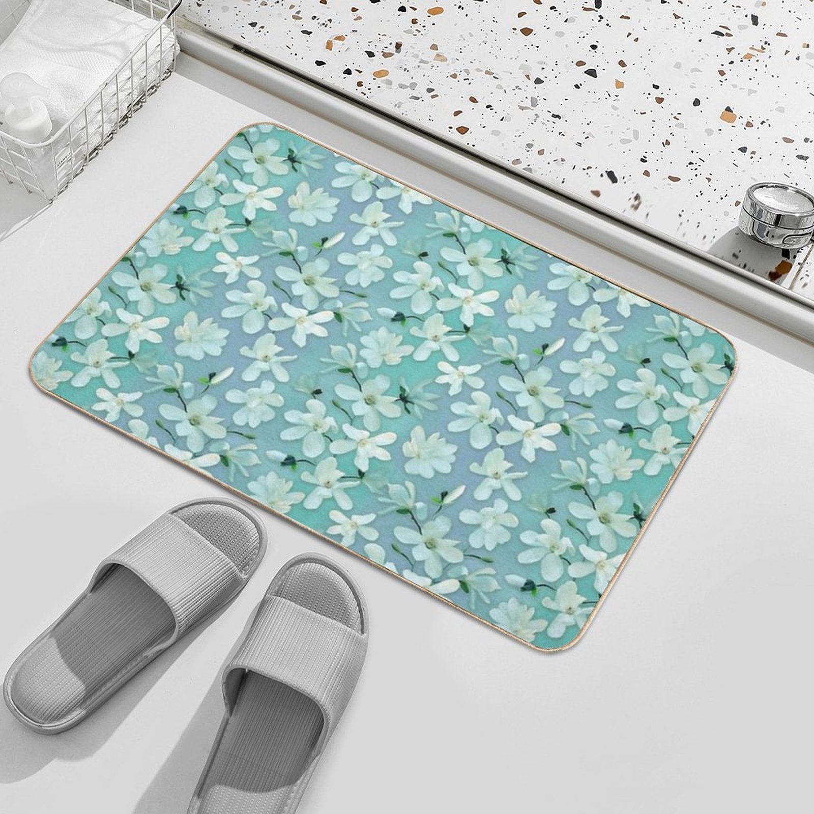 Magnolia Kobus Mint  High-Traffic Bath Mat