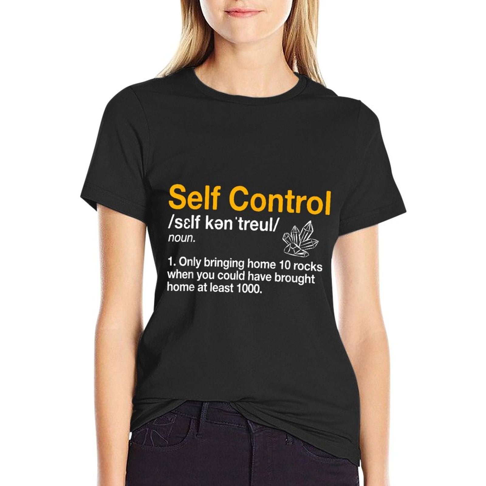 Self Control Funny Rockhounding Rock Collecting Geologist  Summer-ready Fabric T-Shirt