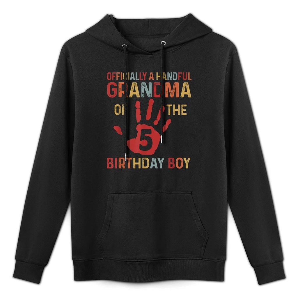 Officially A Handful Grandma Of The Birthday Boy 5 Year Old Easy Care Hoodie