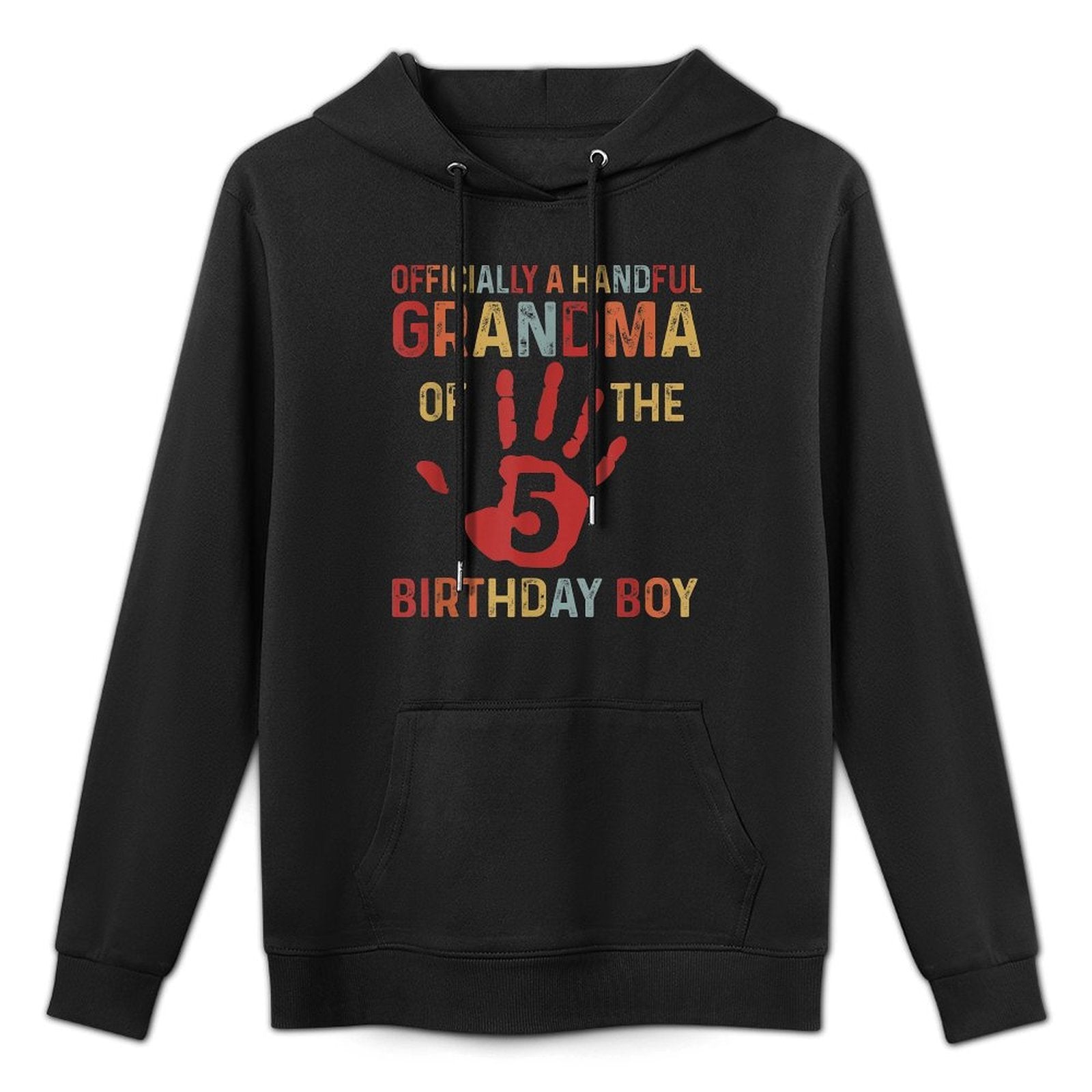 Officially A Handful Grandma Of The Birthday Boy 5 Year Old Easy Care Hoodie
