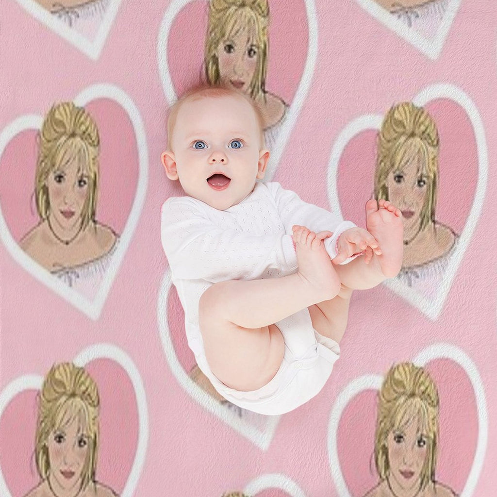 Britney Illustration in A Heart Eco-conscious Throw Blanket