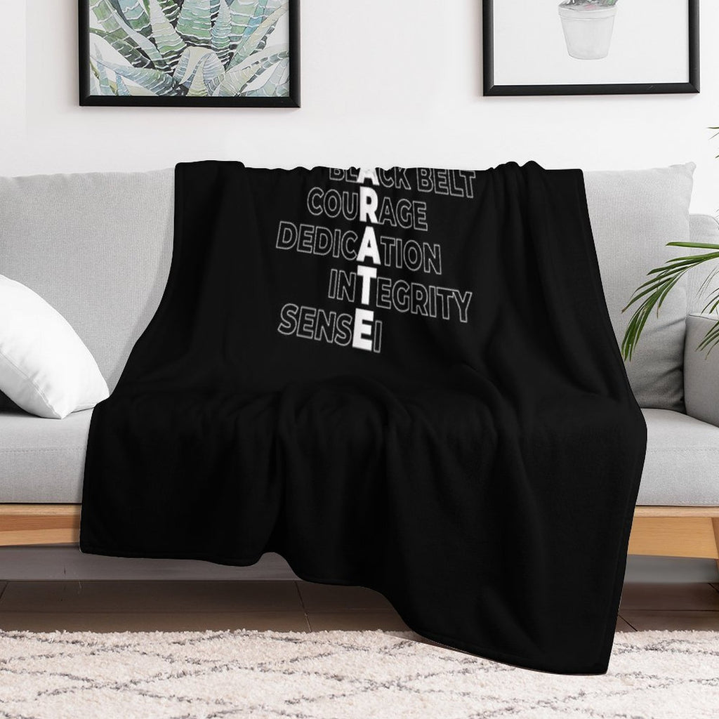 Karate Kata Black Belt Dedication Courage Sensei Karateka Compact Throw Blanket