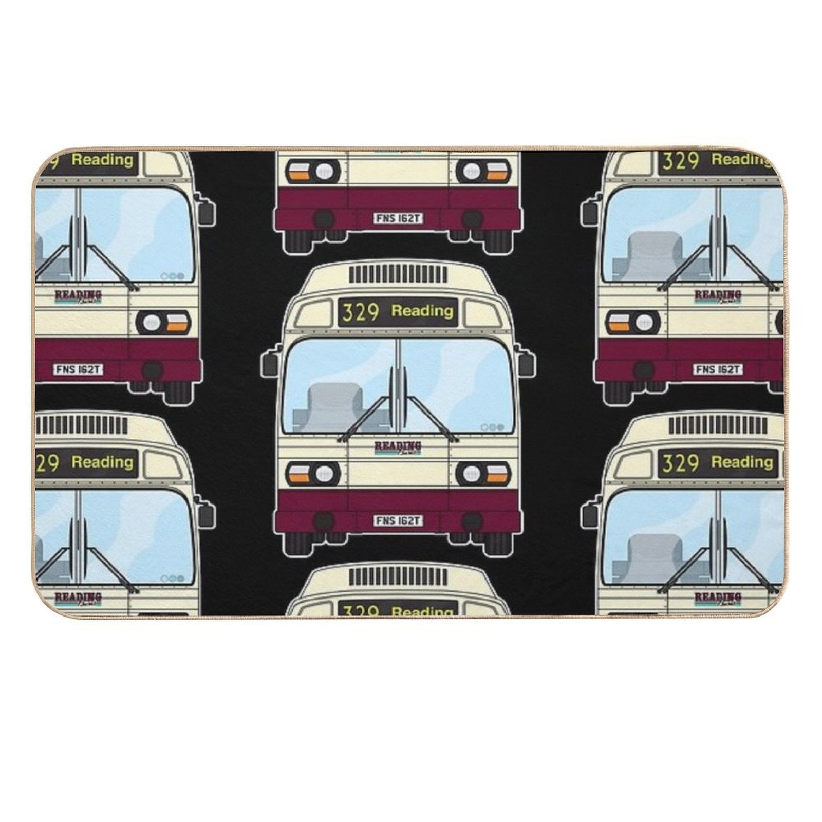 Reading Buses Leyland National Mk1 FNS162T Retro Illustration  Easy Maintenance Bath Mat