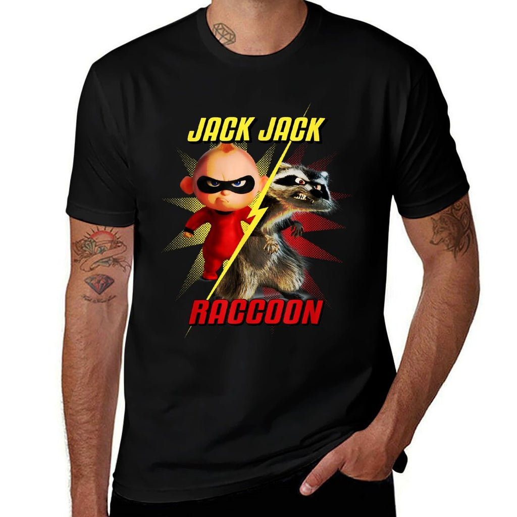 Disney Pixar The Incredibles 2 Jack-Jack Vs. Raccoon Retro  Breathable T-Shirt