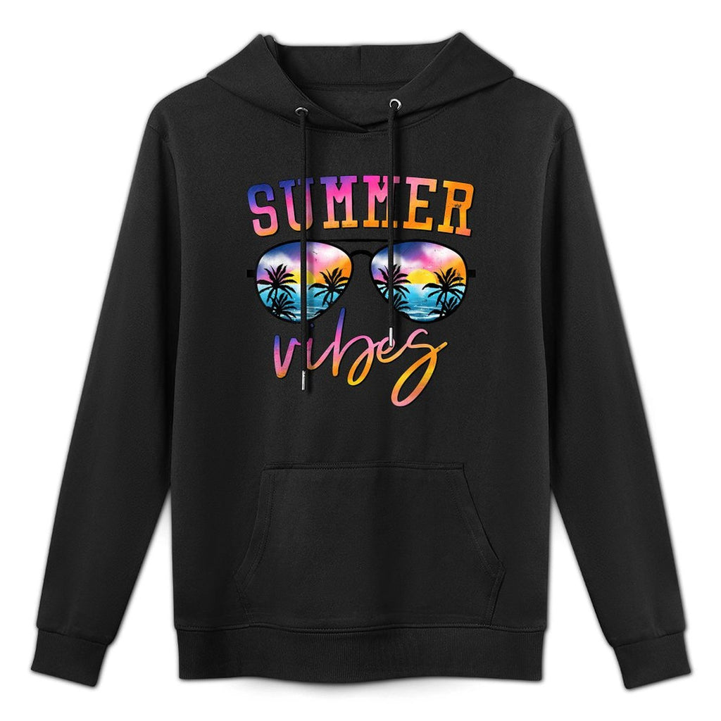 Summer Vibes Sunglasses With Palm Tree Funny Beach Life Casual Wear Hoodie