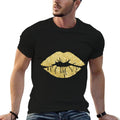 Womens Kiss Lips Gold Lips Gold Lipstick Gold Kiss  Eco-friendly Material T-Shirt