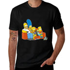 The Simpsons Homer Marge Maggie Bart Lisa Simpson Couch  Fade-proof Color T-Shirt
