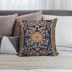 Sarouk Persian Floral Rug Print Soft Hidden Zipper Throw Pillow