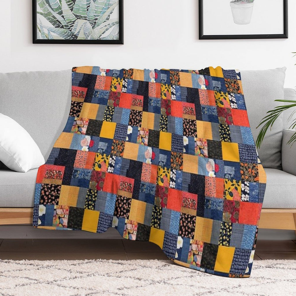 Timeless Korean Patchwork Wrinkle-free Throw Blanket