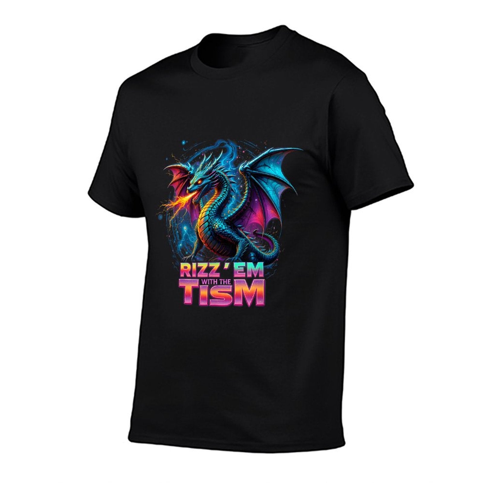 Rizz Em With The Tism Autistic Humor Autism Meme Dragon  Breathable T-Shirt
